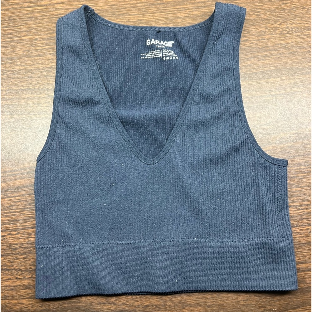 Dark blue cropped tank